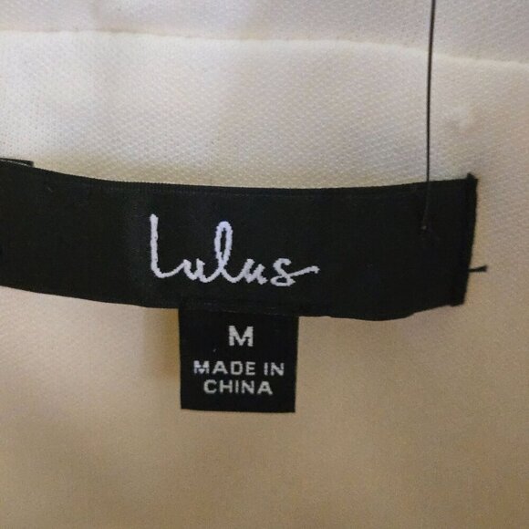 Lulus NWT Guilded Lily Cream Floral Jacquard Ruffled Trumpet Mini Dress Size M - Picture 11 of 13